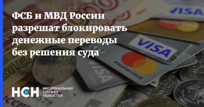ФСБ и МВД России разрешат блокировать денежные переводы без решения суда