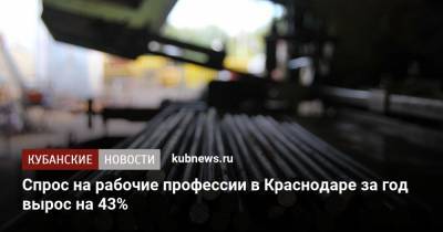 Спрос на рабочие профессии в Краснодаре за год вырос на 43%
