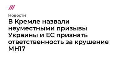 В Кремле назвали неуместными призывы Украины и ЕС признать ответственность за крушение МН17