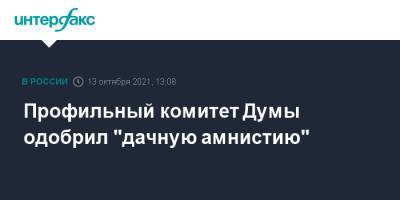 Профильный комитет Думы одобрил "дачную амнистию"