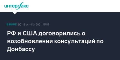 РФ и США договорились о возобновлении консультаций по Донбассу