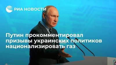 Путин назвал украинских политиков, призывающих национализировать газ , безответственными