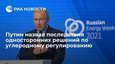 Путин рассказал о последствиях односторонних решений ЕС по углеродному регулированию