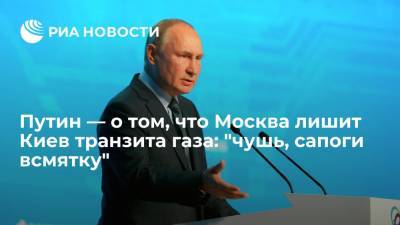 Путин оценил заявления о том, что Москва лишает Киев транзита газа фразой "сапоги всмятку"
