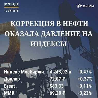 Итоги среды, 13 октября: Российский рынок следует за нефтью