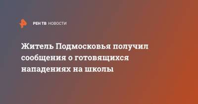 Житель Подмосковья получил сообщения о готовящихся нападениях на школы