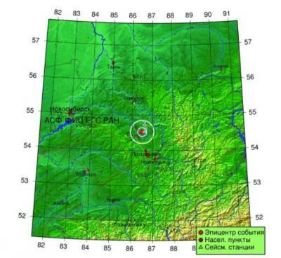 Ночью в Кузбассе произошло землетрясение магнитудой 2,4