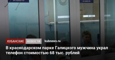 В краснодарском парке Галицкого мужчина украл телефон стоимостью 68 тыс. рублей