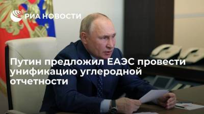 Путин предложил ЕАЭС произвести унификацию стандартов по вопросам углеродной отчетности