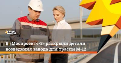 В «Моспроекте-3» раскрыли детали возведения завода для трассы М-12
