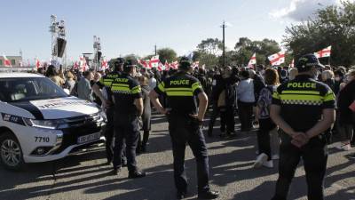 В Тбилиси перекрыто дорожное движение перед митингом сторонников Саакашвили