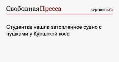 Студентка нашла затопленное судно с пушками у Куршской косы