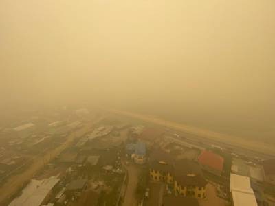 Екатеринбург затянуло сизым дымом из-за горящего торфяника
