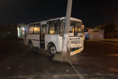 В Новомосковске автобус врезался в столб