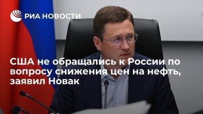 Новак заявил, что США не обращались к России по вопросу о стабилизации рынка нефти