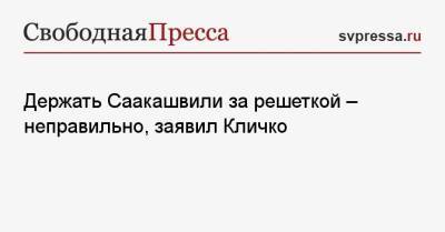 Держать Саакашвили за решеткой — неправильно, заявил Кличко
