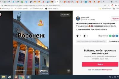 В TikTok появился аккаунт правительства Воронежской области