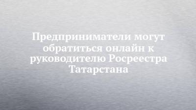 Предприниматели могут обратиться онлайн к руководителю Росреестра Татарстана