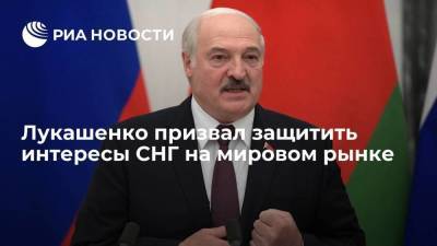 Лукашенко настаивает на объединении усилий для защиты интересов СНГ на мировом рынке