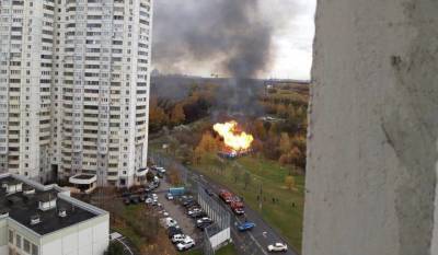 Газовая подстанция загорелась на улице Грина в Москве