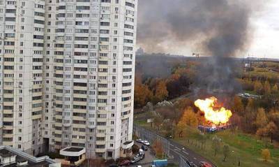 На юго-западе Москвы произошел взрыв и пожар на газовой подстанции