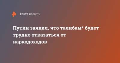 Путин заявил, что талибам* будет трудно отказаться от наркодоходов