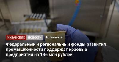 Федеральный и региональный фонды развития промышленности поддержат краевые предприятия на 136 млн рублей