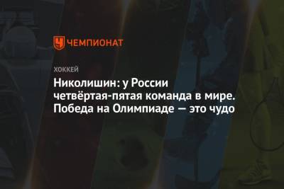 Николишин: у России четвёртая-пятая команда в мире. Победа на Олимпиаде — это чудо