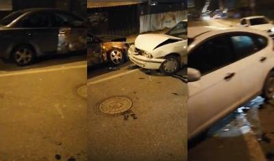 Вечером в пятницу на перекрёстке Гастелло – Баумана в Тюмени столкнулись три машины