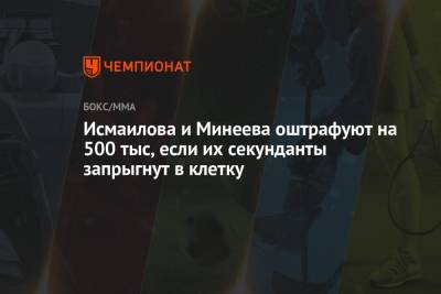 Исмаилова и Минеева оштрафуют на 500 тыс, если их секунданты запрыгнут в клетку