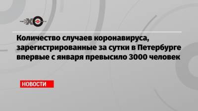 Количество случаев коронавируса, зарегистрированные за сутки в Петербурге впервые с января превысило 3000 человек