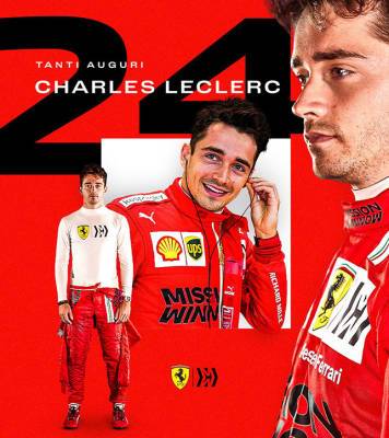 В Ferrari поздравили Шарля Леклера с 24-летием