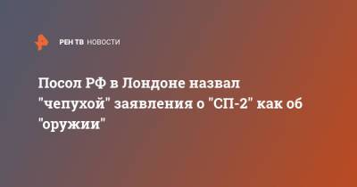 Посол РФ в Лондоне назвал "чепухой" заявления о "СП-2" как об "оружии"
