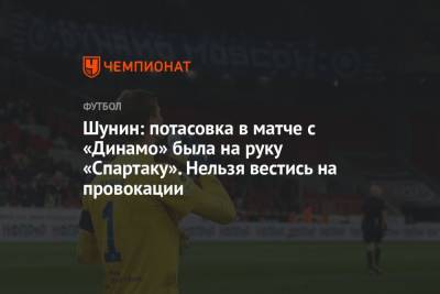 Шунин: потасовка в матче с «Динамо» была на руку «Спартаку». Нельзя вестись на провокации