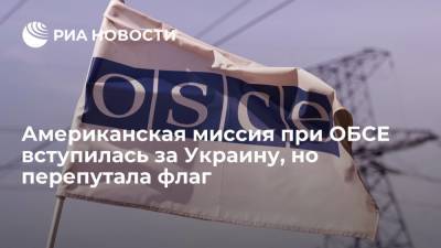 Американская миссия при ОБСЕ показала видео с перевернутым украинским флагом