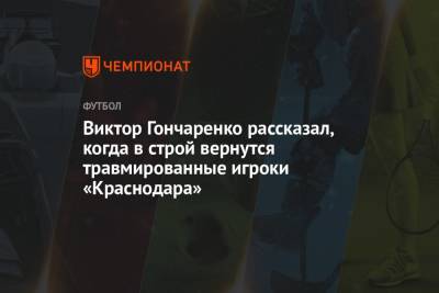 Виктор Гончаренко рассказал, когда в строй вернутся травмированные игроки «Краснодара»