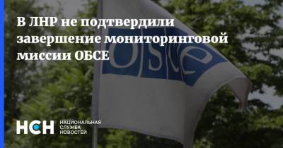 В ЛНР не подтвердили завершение мониторинговой миссии ОБСЕ