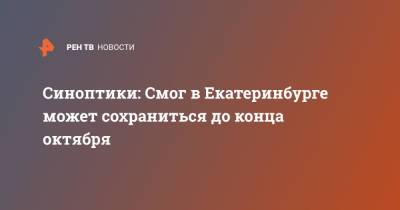 Синоптики: Смог в Екатеринбурге может сохраниться до конца октября