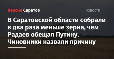 В Саратовской области собрали в два раза меньше зерна, чем Радаев обещал Путину. Чиновники назвали причину