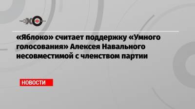 «Яблоко» считает поддержку «Умного голосования» Алексея Навального несовместимой с членством партии
