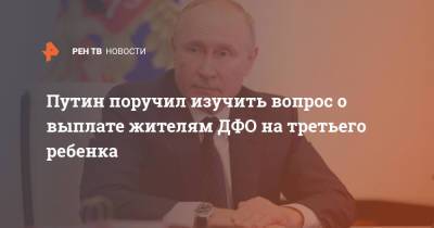 Путин поручил изучить вопрос о выплате жителям ДФО на третьего ребенка