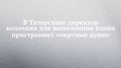 В Татарстане директор колледжа для выполнения плана пристраивал «мертвые души»