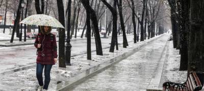 Снег и гололедица ожидается во вторник в некоторых районах Карелии