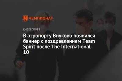 В аэропорту Внуково появился баннер с поздравлением Team Spirit после The International 10