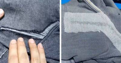 Зашейте дырку на джинсах между ног: простой метод без швейной машинки