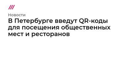 В Петербурге введут QR-коды для посещения общественных мест и ресторанов