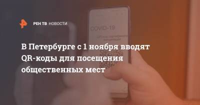 В Петербурге с 1 ноября вводят QR-коды для посещения общественных мест