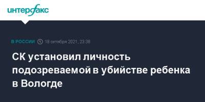 СК установил личность подозреваемой в убийстве ребенка в Вологде