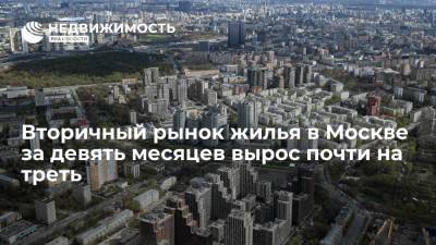 Вторичный рынок жилья в Москве за девять месяцев вырос почти на треть