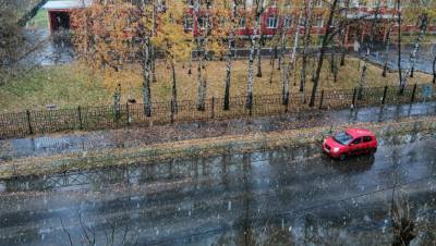 В Петербурге прошёл первый снегопад